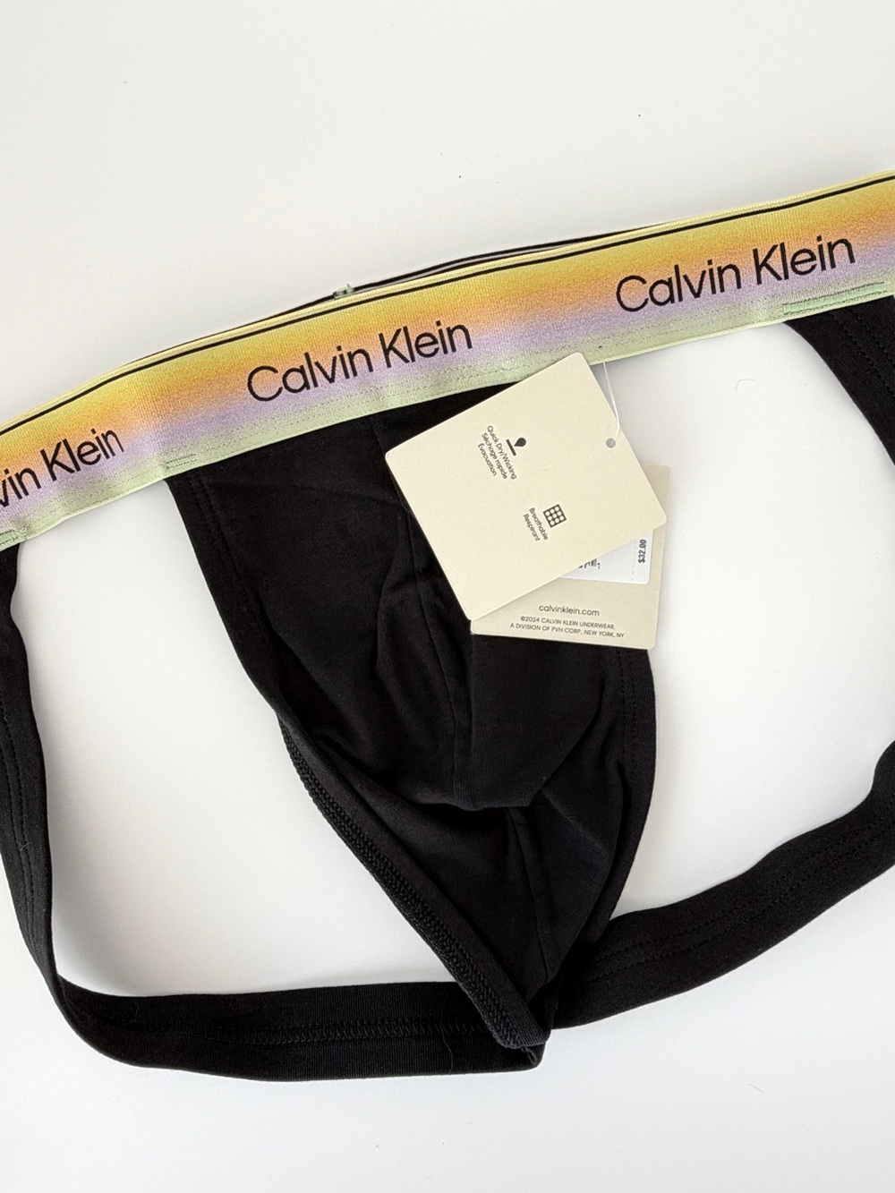 Calvin Klein Icon Cotton Stretch Pride Jock Strap - Picture 3 of 5